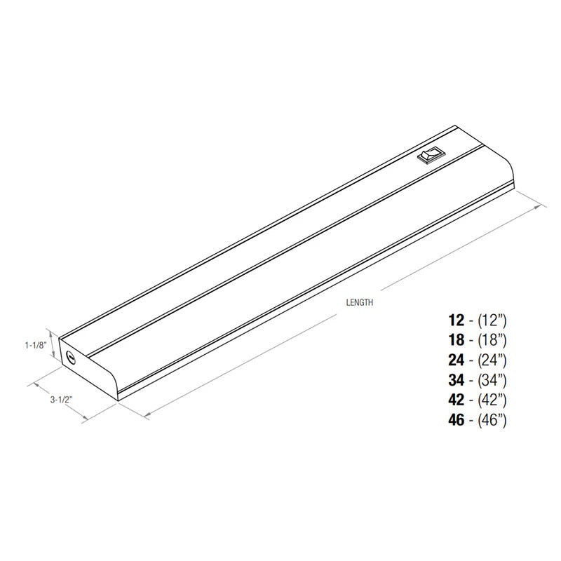 Elite LED Lighting EU-LED-12-450L-DIMTR-120-30K/35K/40K-WH Undercabinet Lighting