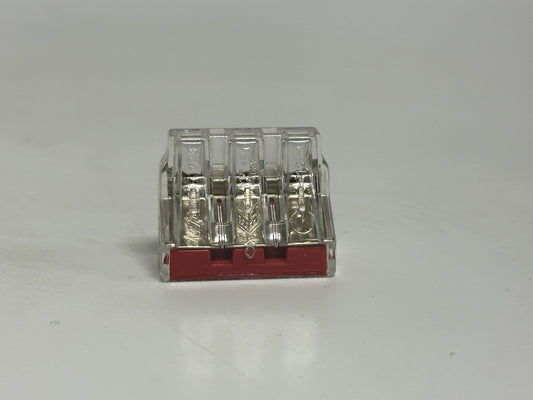 100 PK WAGO 773-173 Push Wire Connector, 3-Port, 41A, 400V – Red, Tool-Free Design