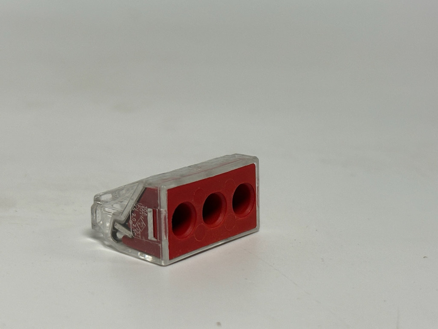 100 PK WAGO 773-173 Push Wire Connector, 3-Port, 41A, 400V – Red, Tool-Free Design
