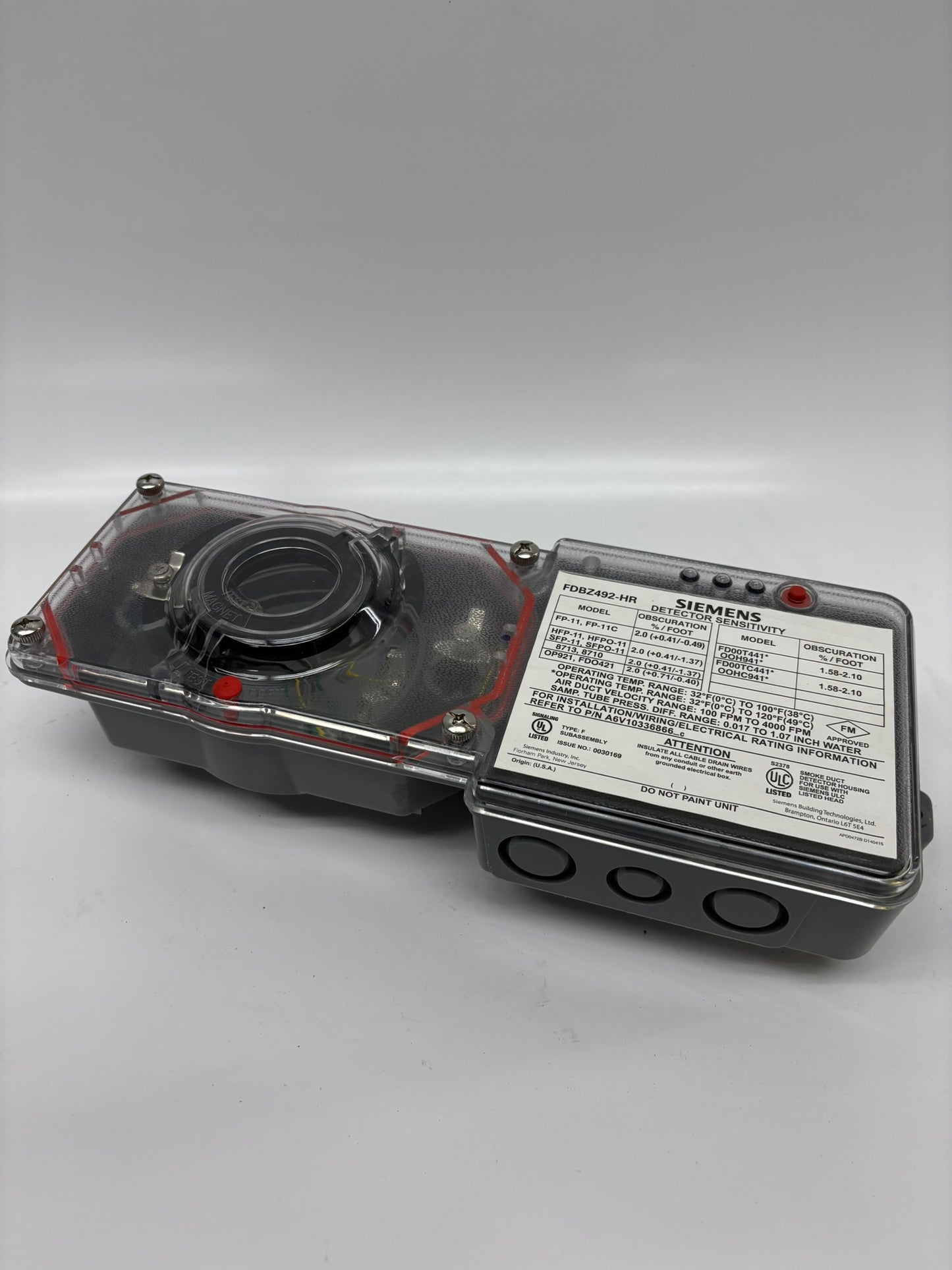 Siemens (FDBZ492) System Sensor Duct Smoke Detector