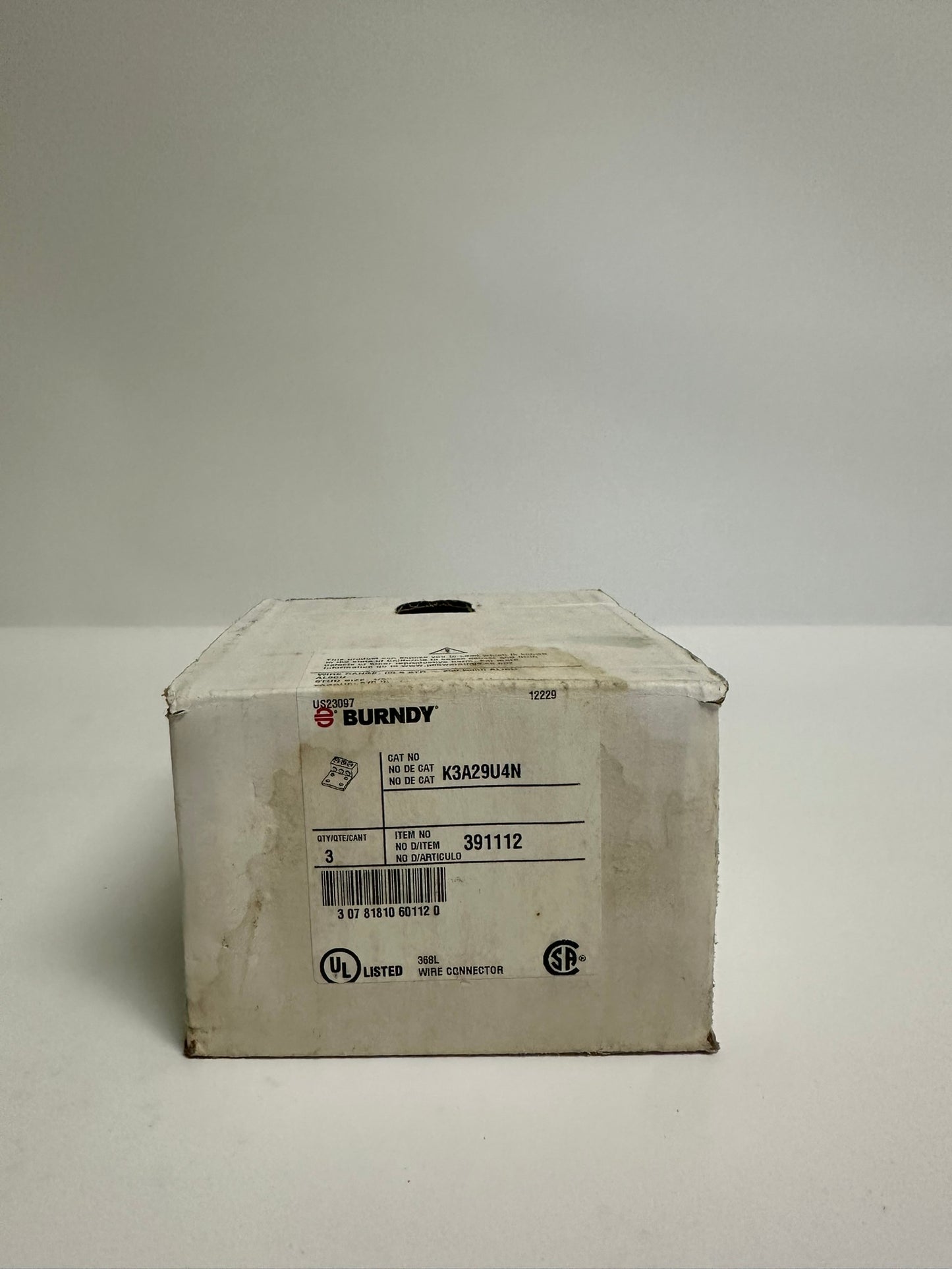 3 PK Burndy (K3A29U4N) Aluminum Universal Terminal, 3 Conductor, 4 Hole