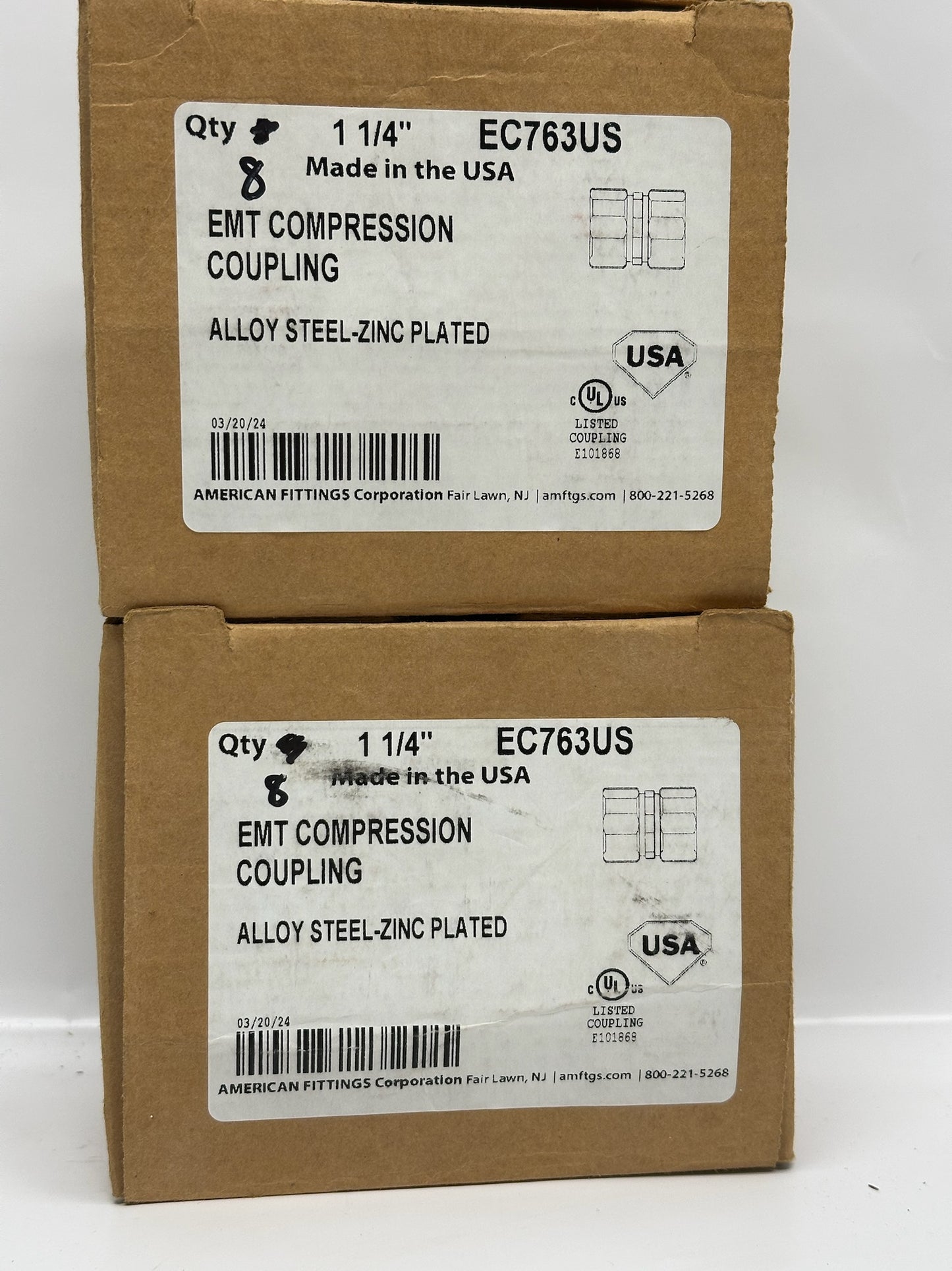 16 PK American Fittings EC763US 1‑1/4 in EMT Compression Couplings