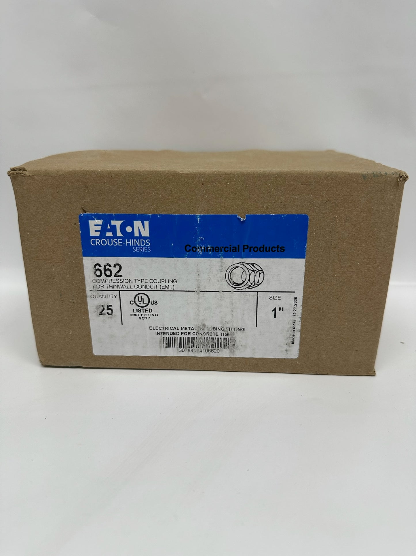 75 PK Eaton 662 1‑in EMT Compression Couplings Zinc Steel
