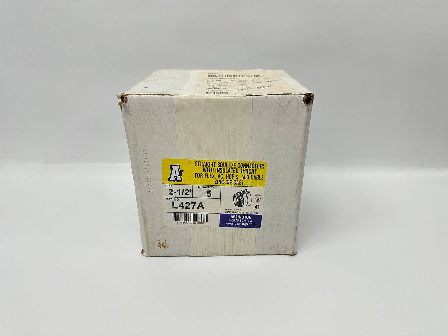 5PK Arlington L427A 2-1/2" Zinc Squeeze Connector