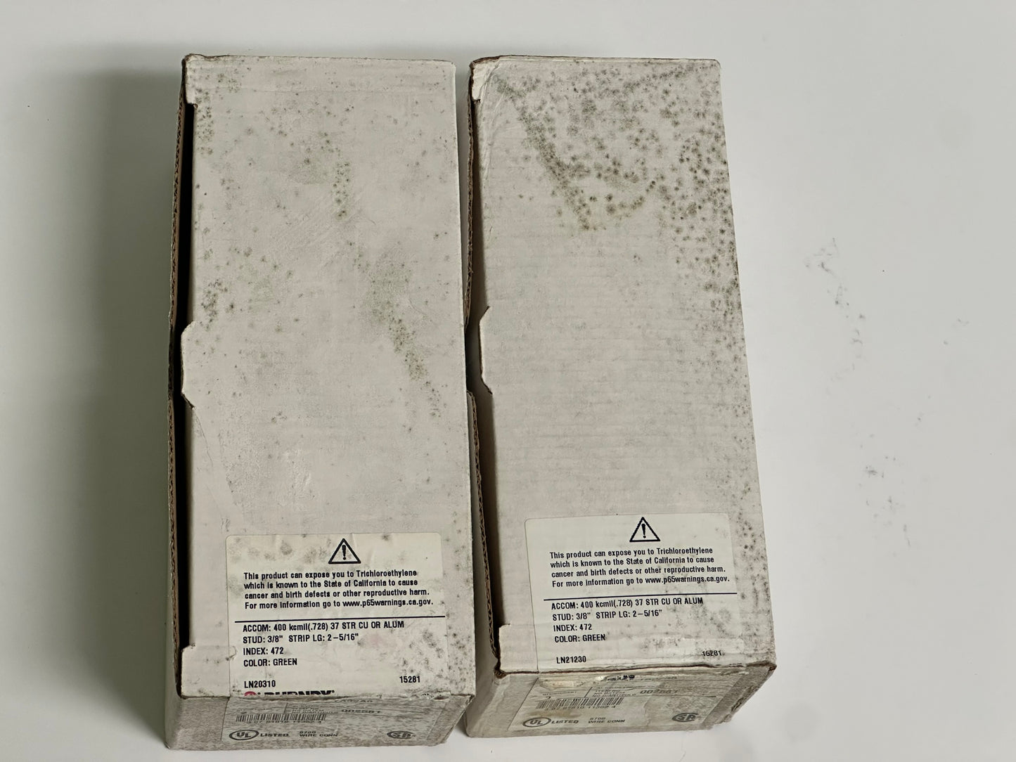 4 PK Burndy (YA32A5) Electro-tin Plated 400Mcm Terminal Lugs