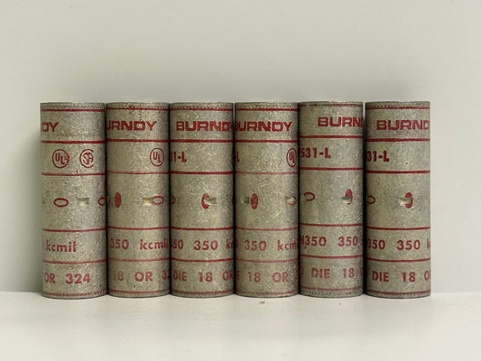 6 PK Burndy (YS31L) Electro Tin Plated, Compression Splice, Standard Barrel