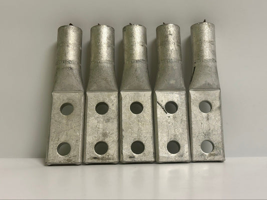 5 PK Burndy (YA31A3) 350Mcm Aluminum/Copper 2-Hole Lug, 1.85 Inch Barrel