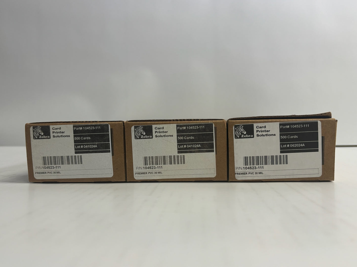 3 Genuine Zebra Technologies 104523-111 Premier Plastic Cards (1500 Cards Total)