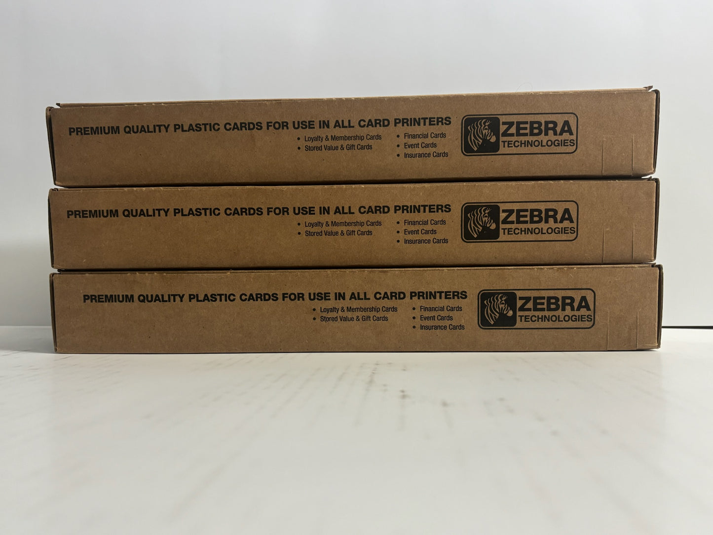 3 Genuine Zebra Technologies 104523-111 Premier Plastic Cards (1500 Cards Total)