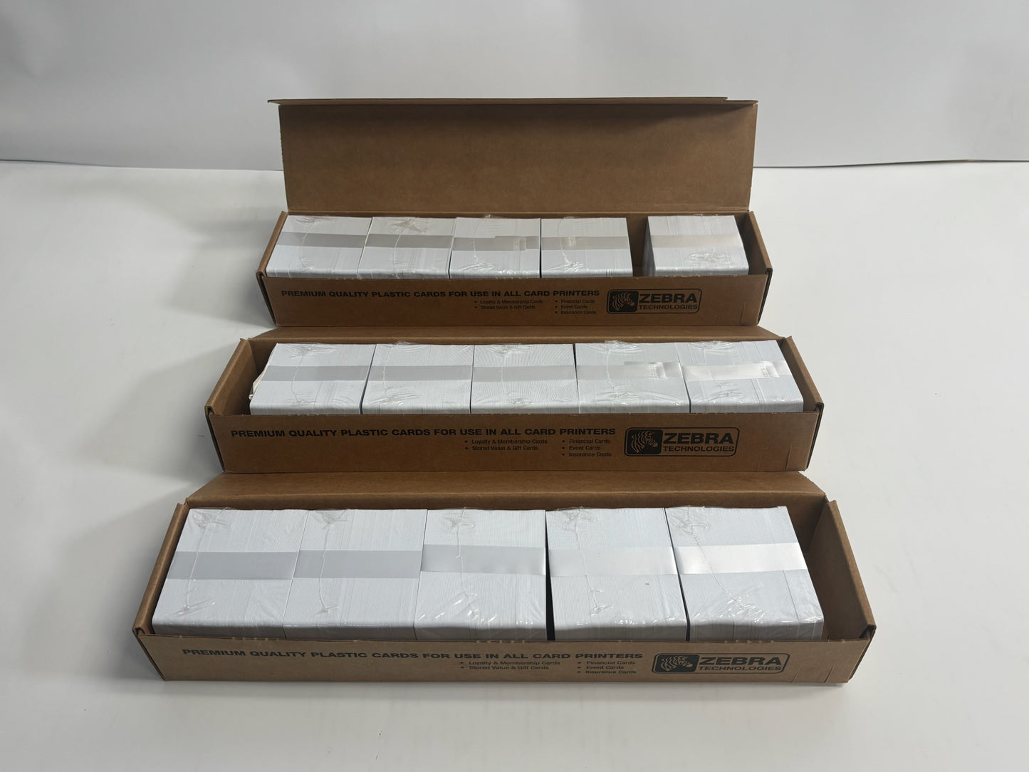 3 Genuine Zebra Technologies 104523-111 Premier Plastic Cards (1500 Cards Total)