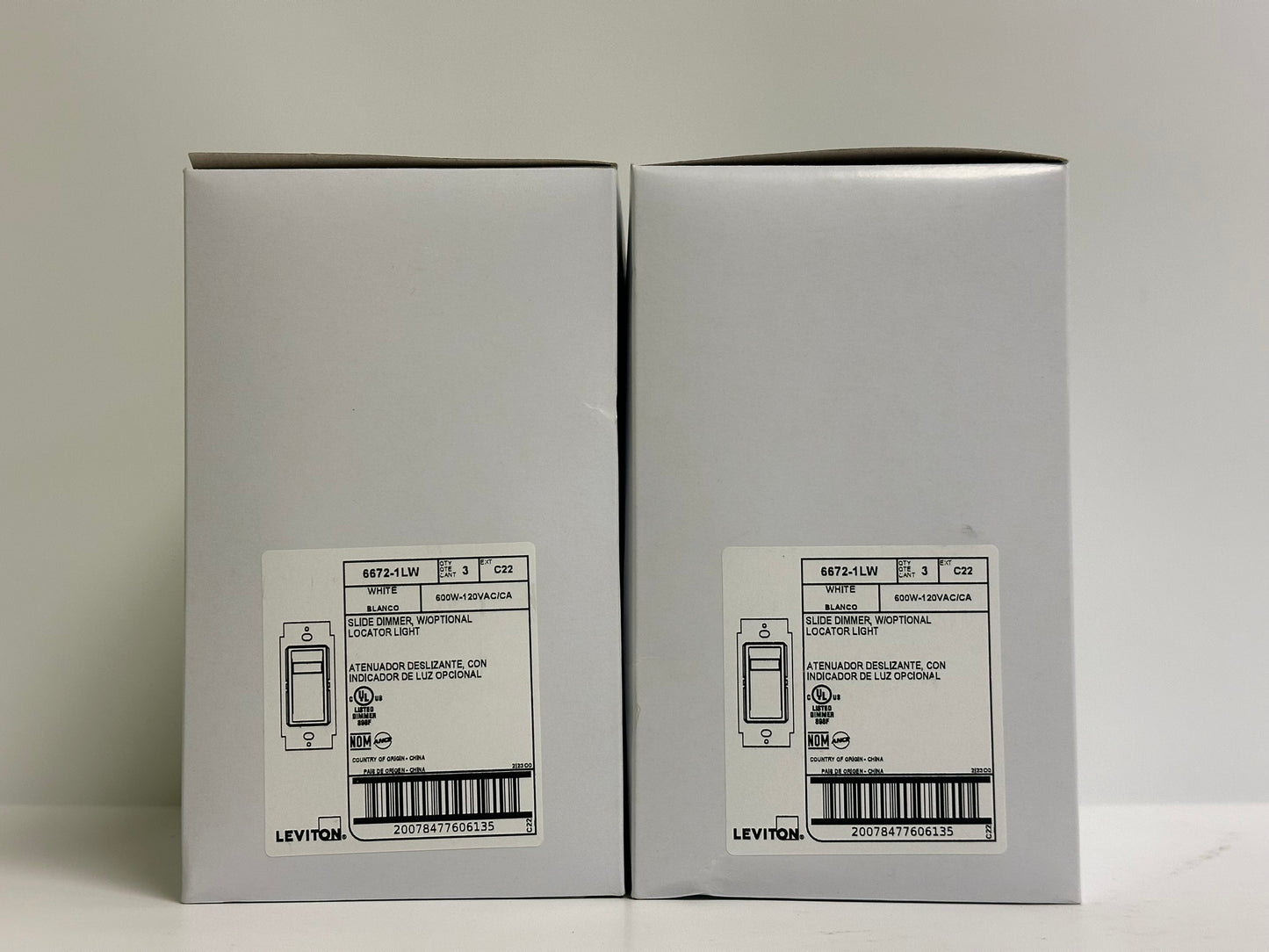 6 PK Leviton (6672-1LW) - Dimmer Switch for Dimmable LED, White