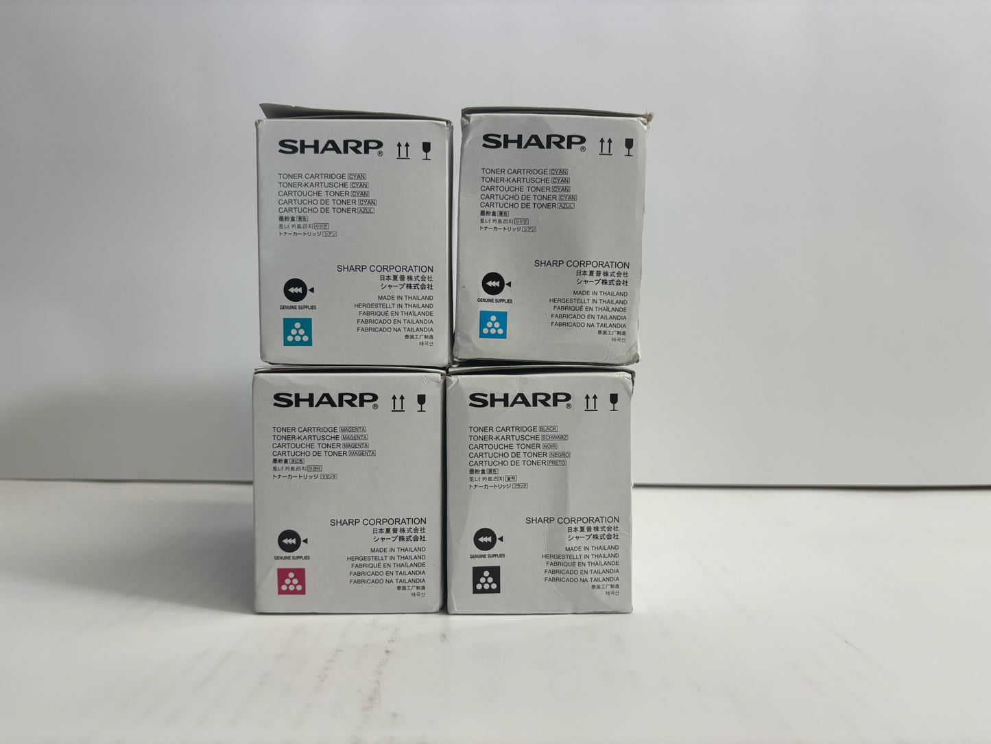 4 Genuine Sharp MX-C250,C300P,C300W CCMK Toners MX-C30NT (No Yellow)