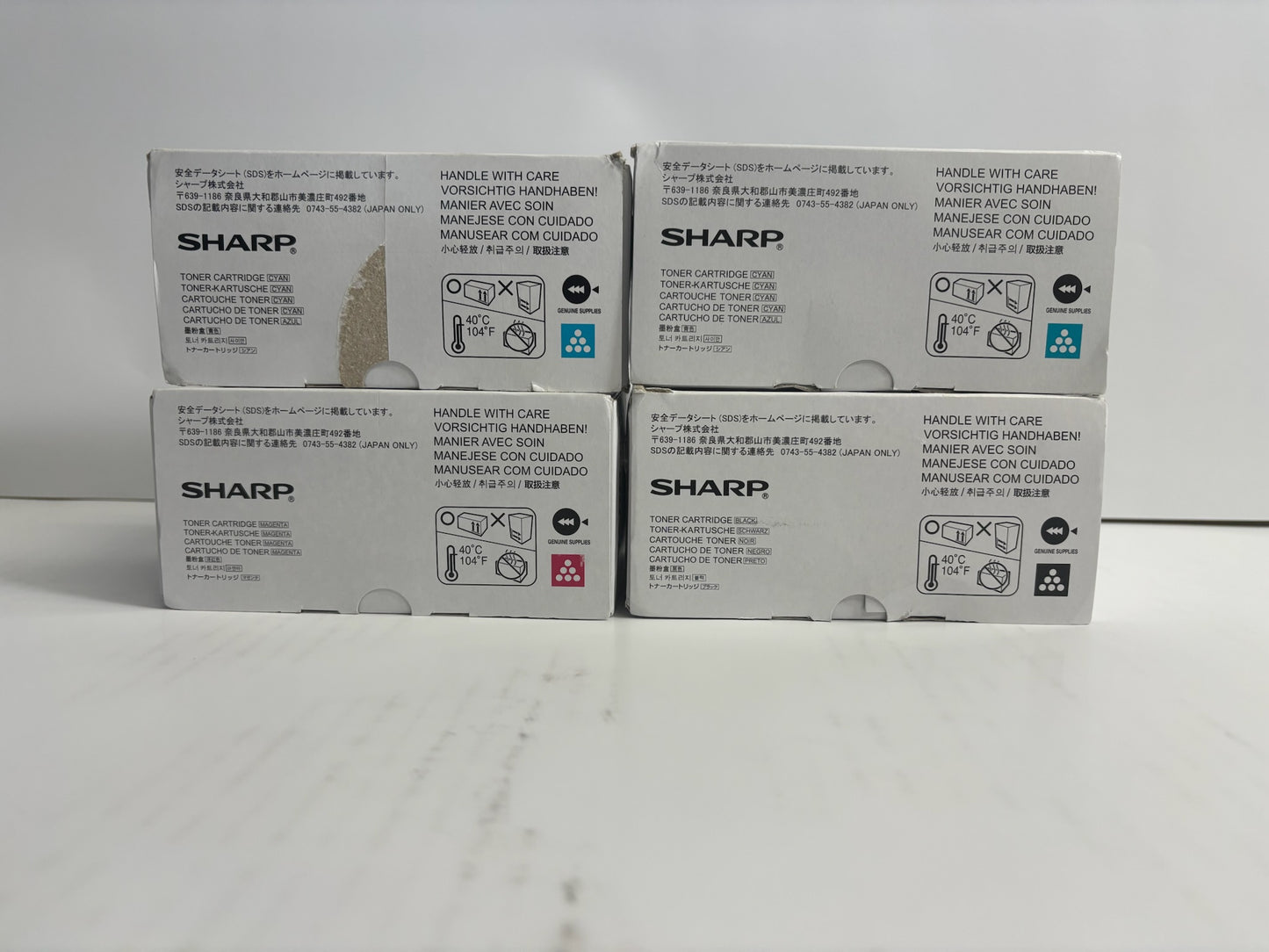4 Genuine Sharp MX-C250,C300P,C300W CCMK Toners MX-C30NT (No Yellow)