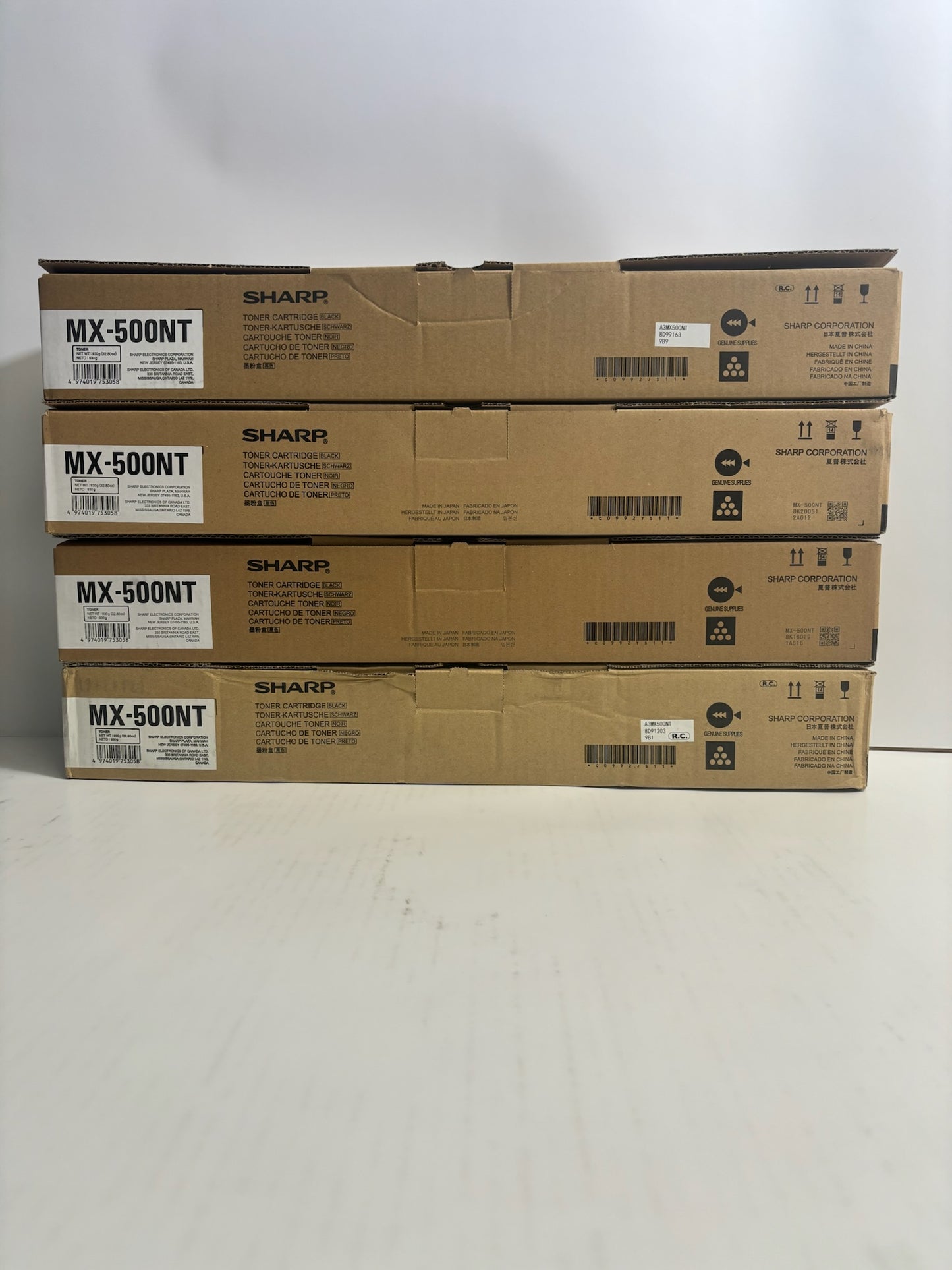 4 Genuine Sharp MX-M283N,MX-M363N,MX-M363U Black Toners MX-500NT (MX500NT)