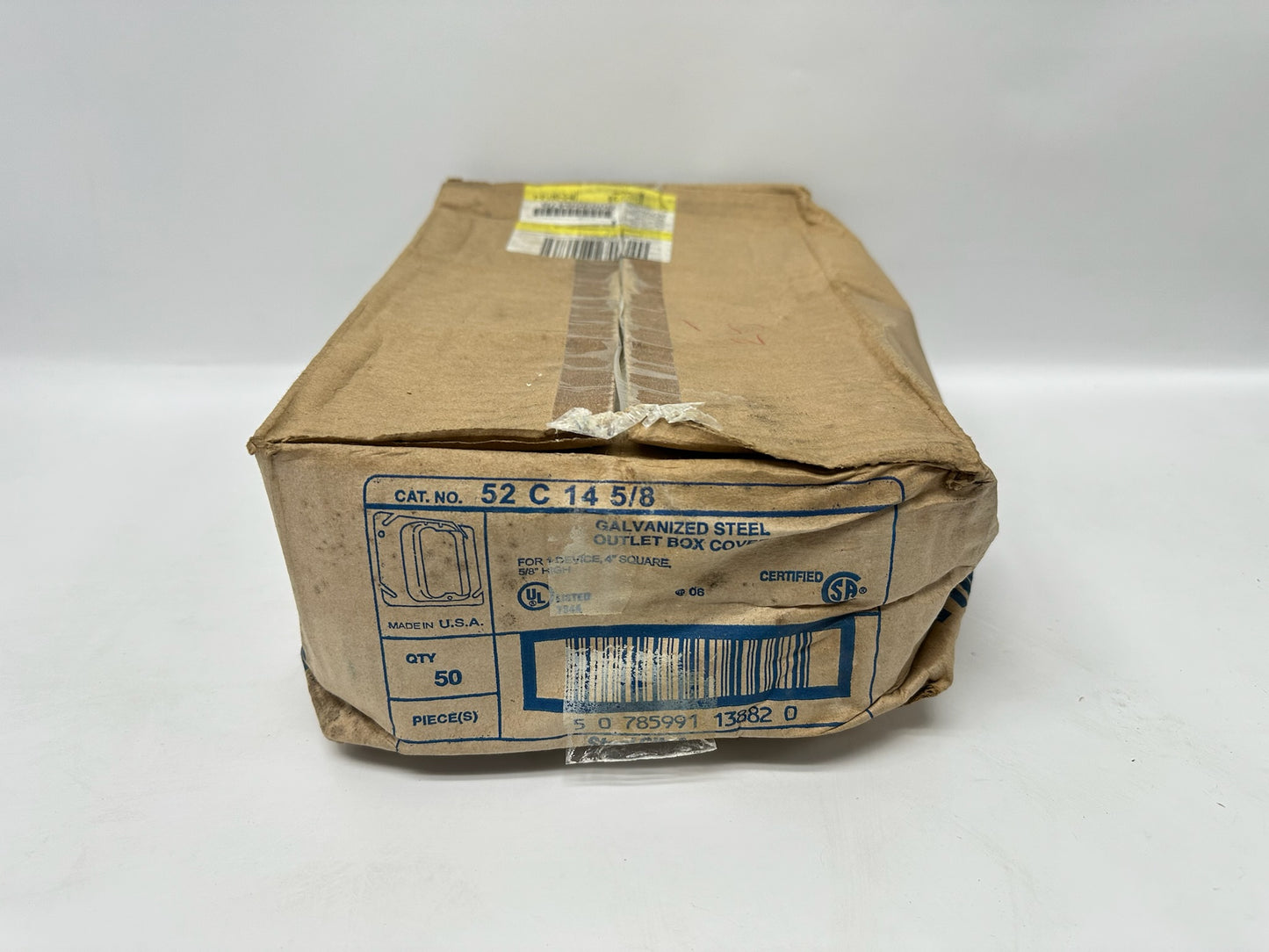 100 PK Steel City 52C1458 4″ Square 1‑Gang Device Cover, 5⁄8″ Raised