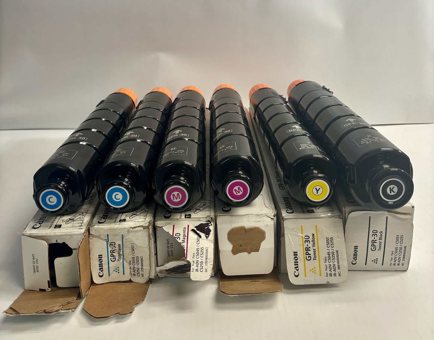6 Open Genuine Canon iR ADVANCE C5045,C5051,C5250 CCMMYK Toners GPR-30, GPR30