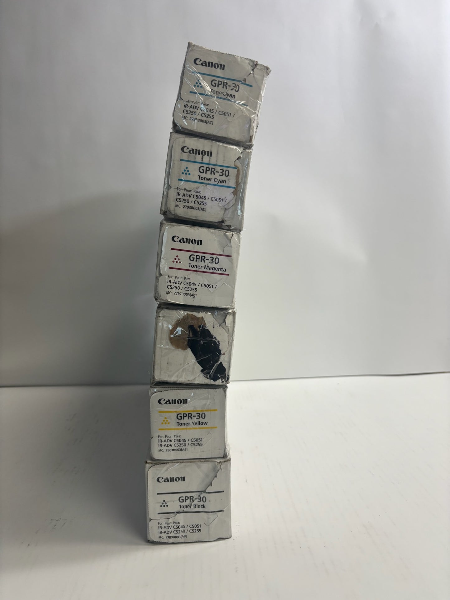6 Open Genuine Canon iR ADVANCE C5045,C5051,C5250 CCMMYK Toners GPR-30, GPR30