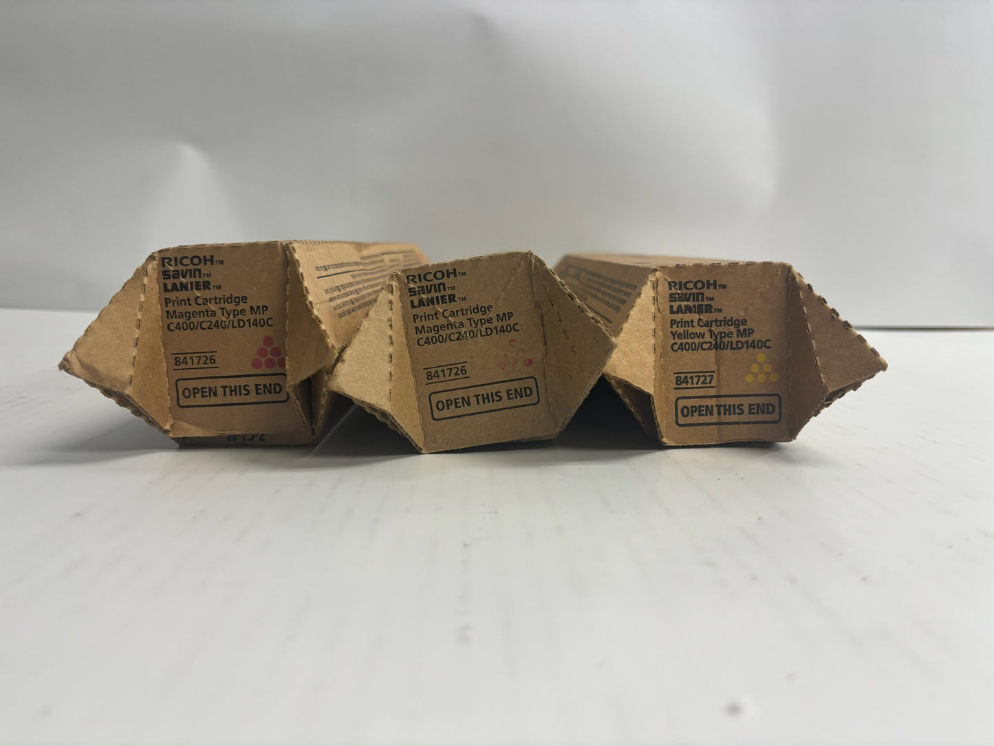 3 Genuine Ricoh MP C400, C240, LD240C Magenta & Yellow Toners 841726, 841727