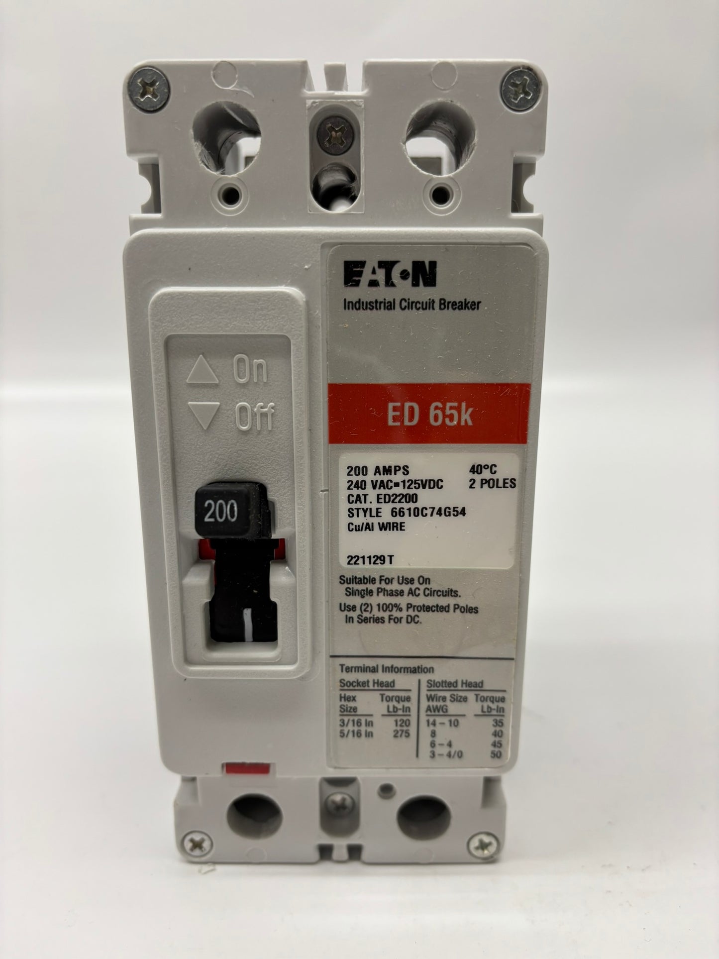 Eaton (ED2200) Series C, Complete Molded Case Circuit Breaker