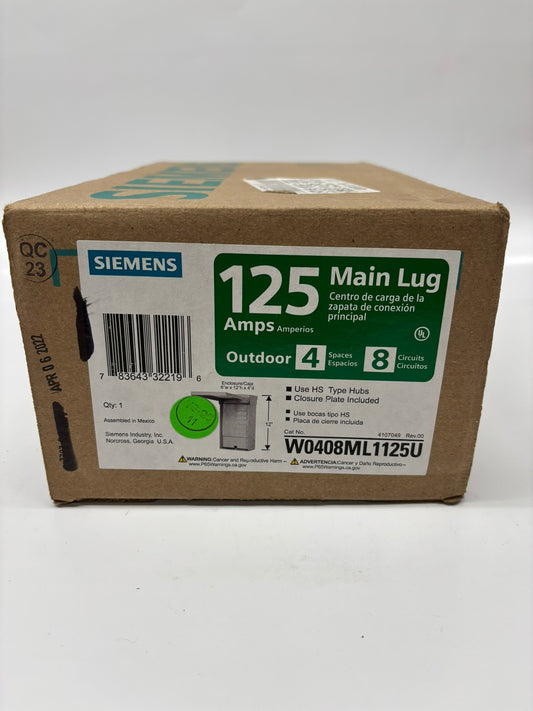 Siemens (W0408ML1125U) Load Center , Gray, 125 Amps