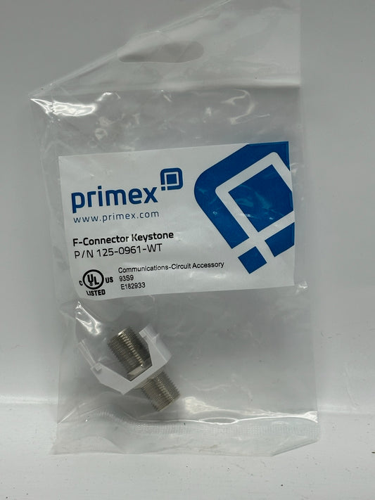 61 PK Primex 125‑0961‑WT F‑Connector Keystone, White