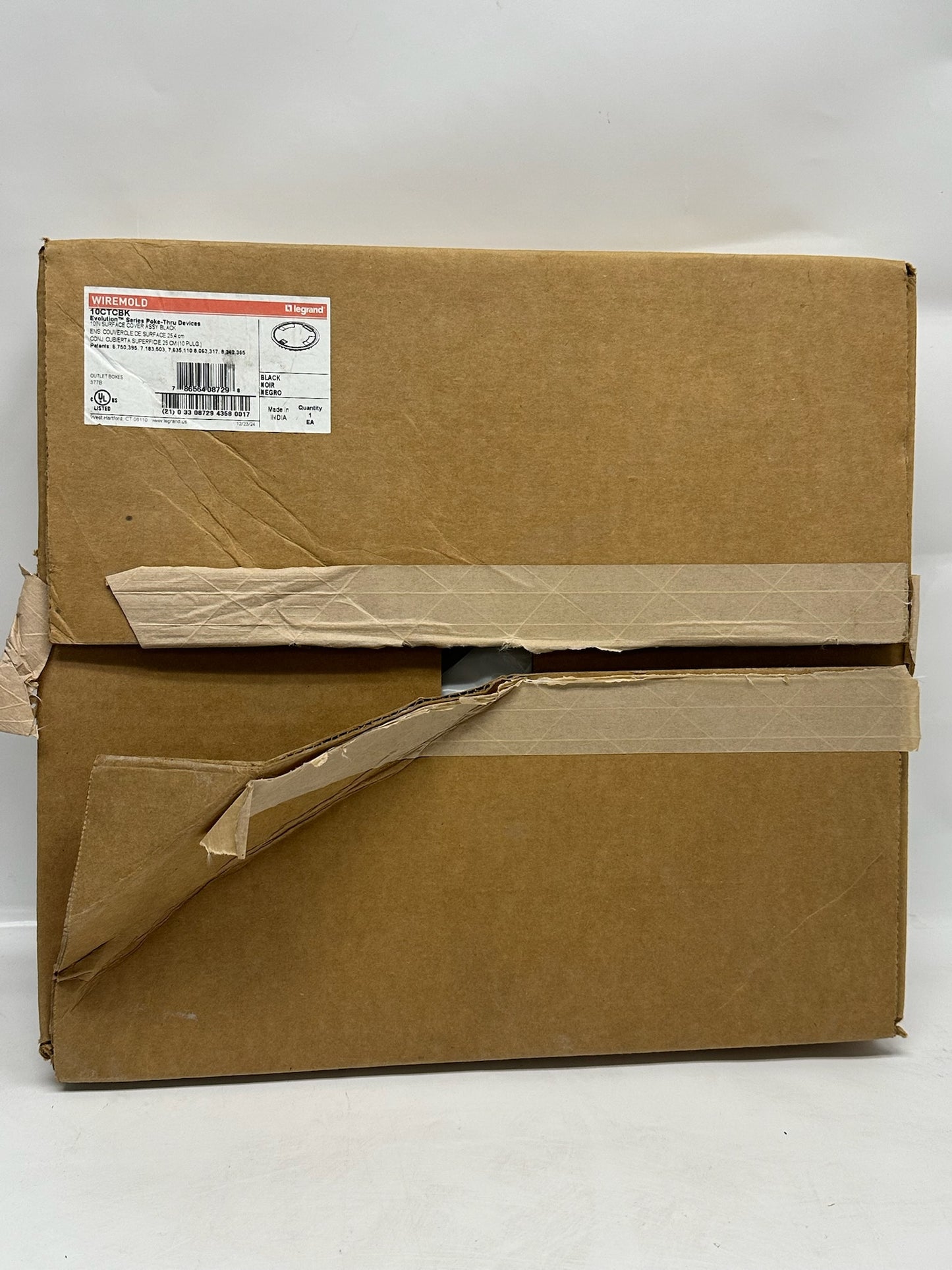 Legrand 10CTCBK 10" Surface Cover Assembly – Black, Poke‑Thru Cover