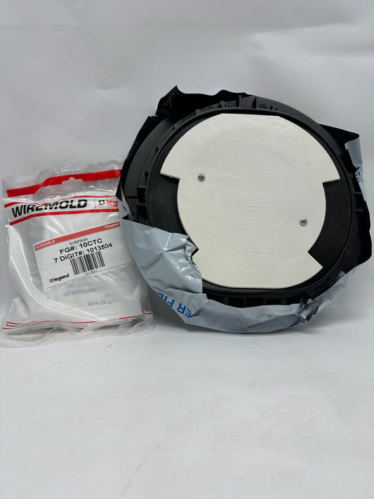 Legrand 10CTCBK 10" Surface Cover Assembly – Black, Poke‑Thru Cover