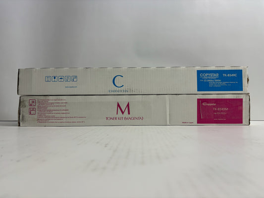 2 Open OEM Kyocera TASKalfa 2552ci,2553ci Cyan & Mag Toners TK-8349C, TK-8349M