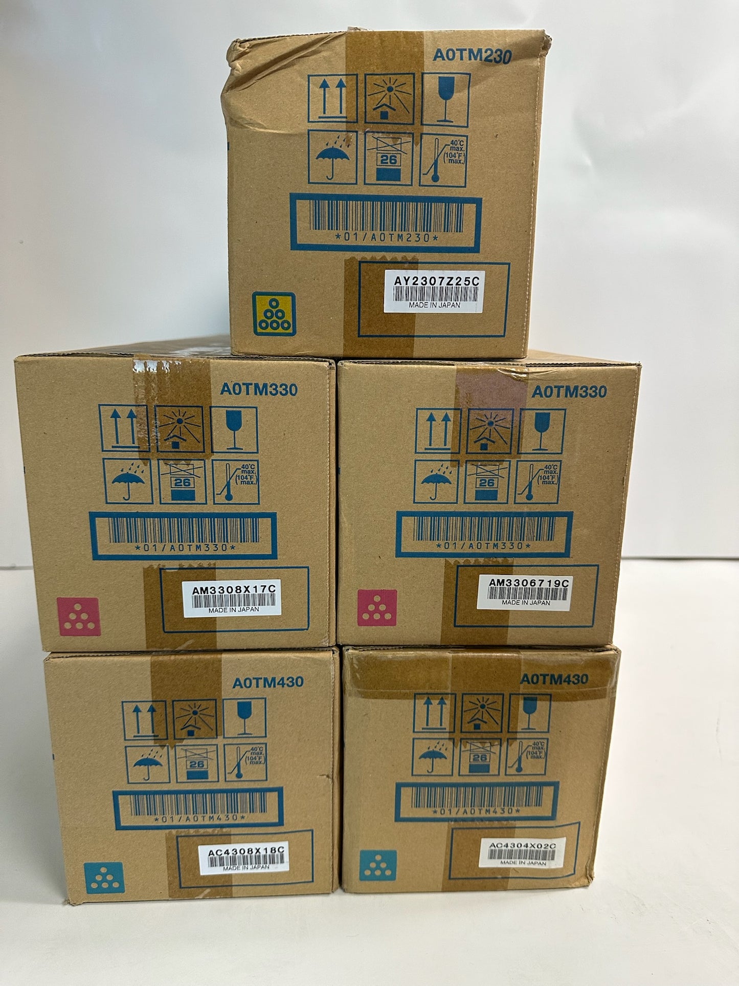 5 New OEM Konica BH C452,C552,C552DS CCMMY Toners TN613 (NO black)