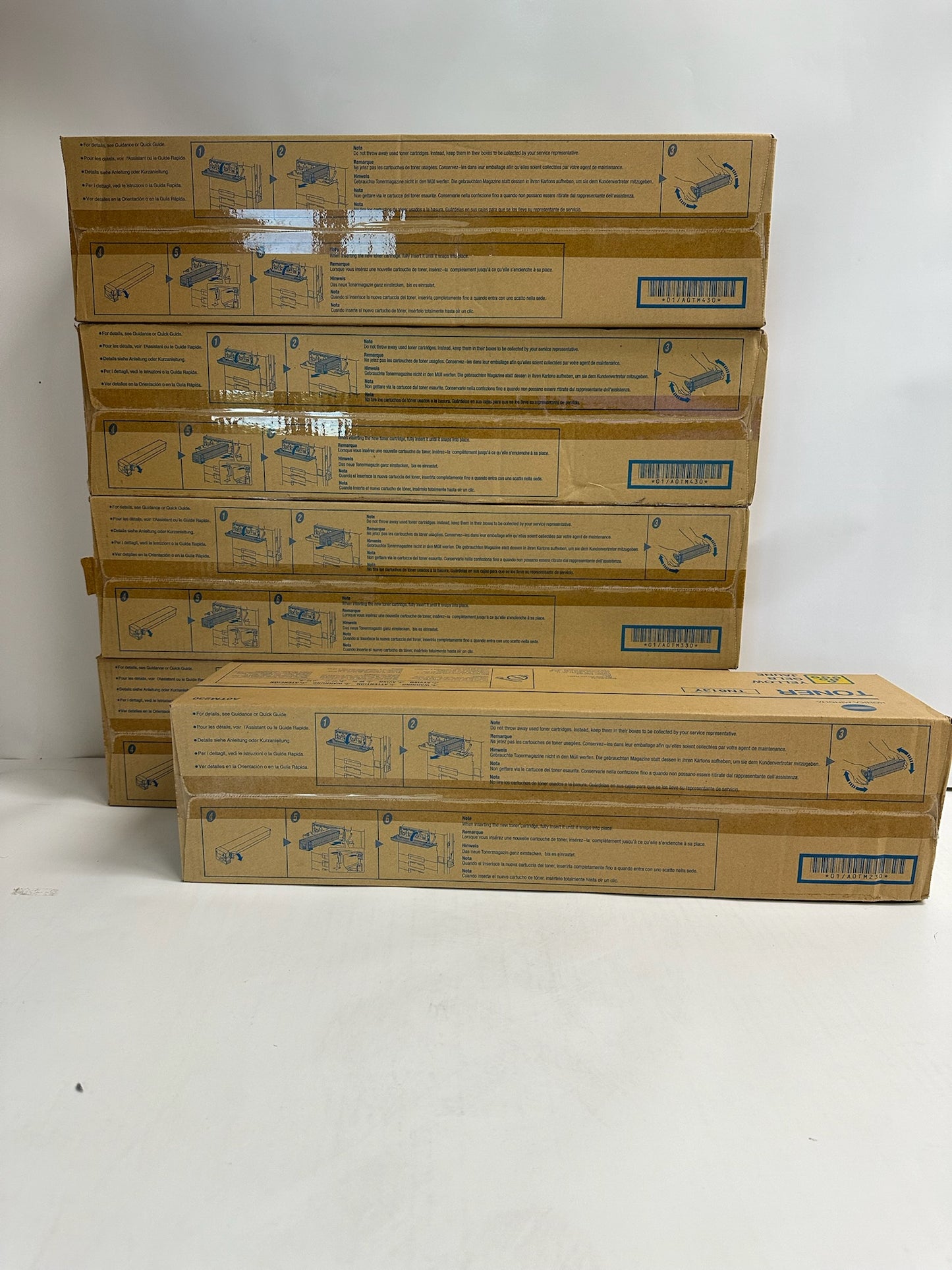 5 New OEM Konica BH C452,C552,C552DS CCMMY Toners TN613 (NO black)