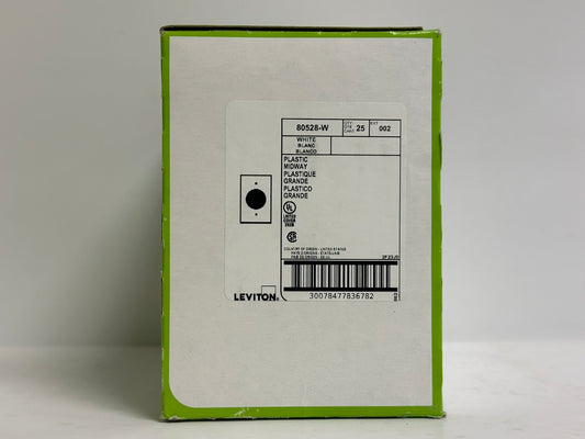 25 PK Leviton (80528-W) 1-Gang Flush Mount Outlet/Receptacle Wall plates