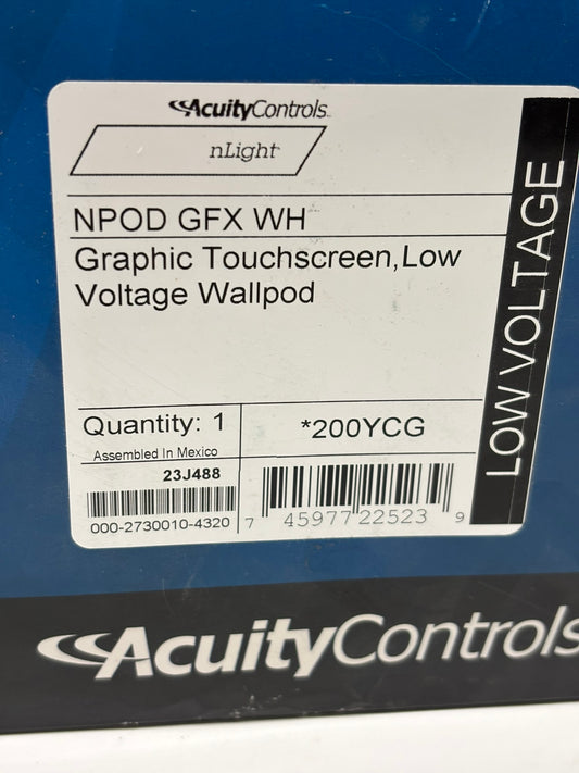 AcuityControls (NPOD GFX WH) Advanced Wall-Mount Touchscreen Control Panel