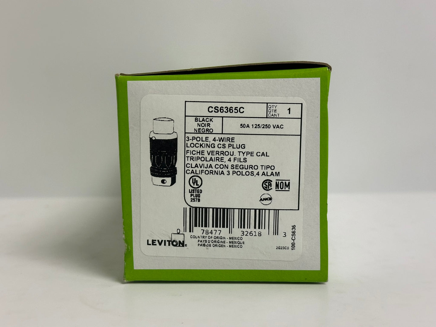 2 PK Leviton (CS6365C) California-Style Industrial Grade Locking Plug