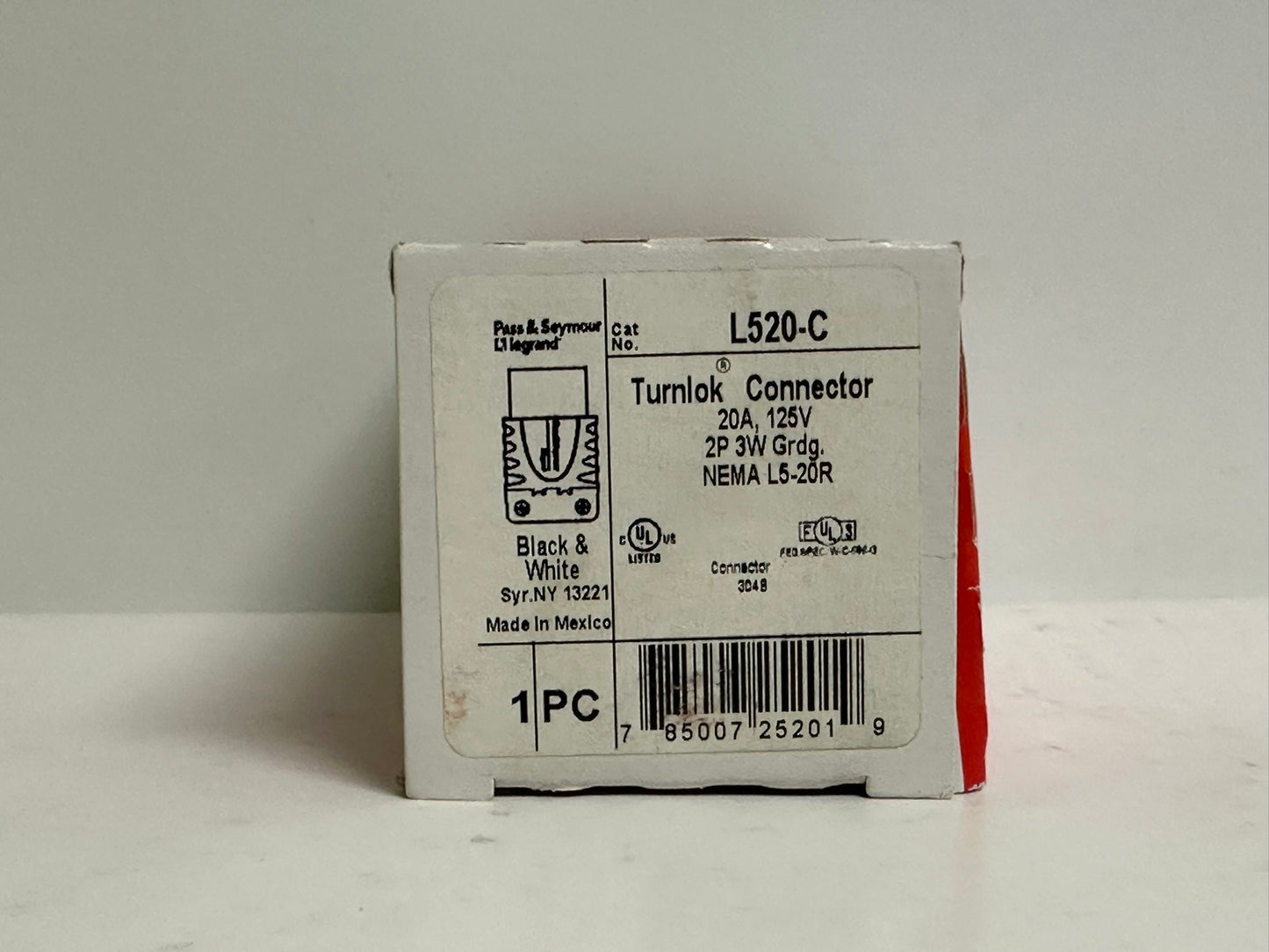 4 PK Legrand-Pass & Seymour (L520-C) Turnlok Conn 3W 20A 125V