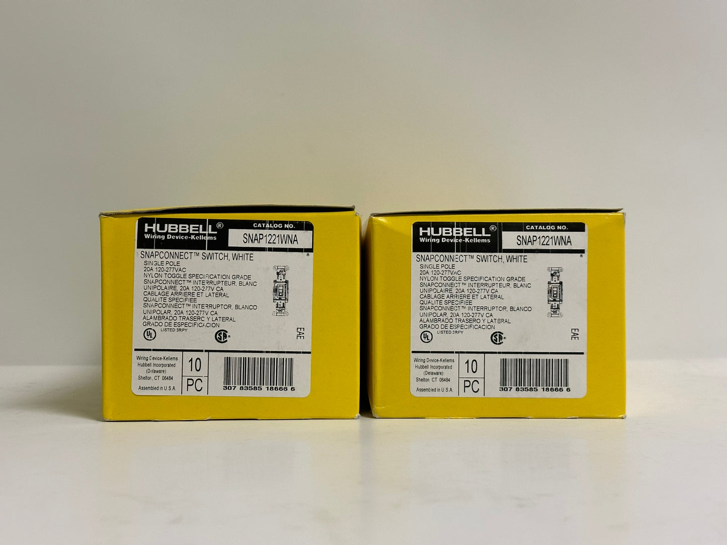 20PK Hubble (SNAP1221WNA) Wall Switch, Toggle Switch Snap-In Module