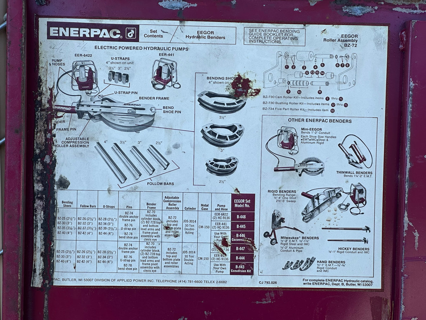 ENERPAC EEGOR B‑400  Series Hydraulic Conduit/Pipe Bender-EMT/IMC 2 1/2”-4”