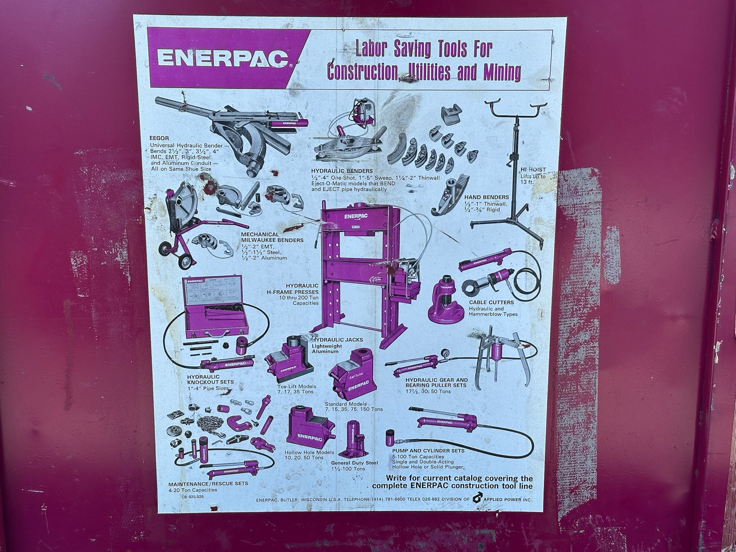 ENERPAC EEGOR B‑400  Series Hydraulic Conduit/Pipe Bender-EMT/IMC 2 1/2”-4”