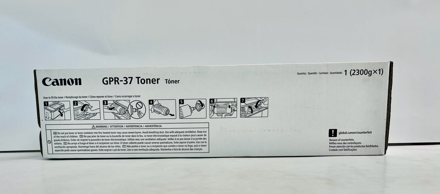 Genuine Canon iRA 8085, 8095, 8505, 8285 Black Toner GPR-37, GPR37 3764B003AA