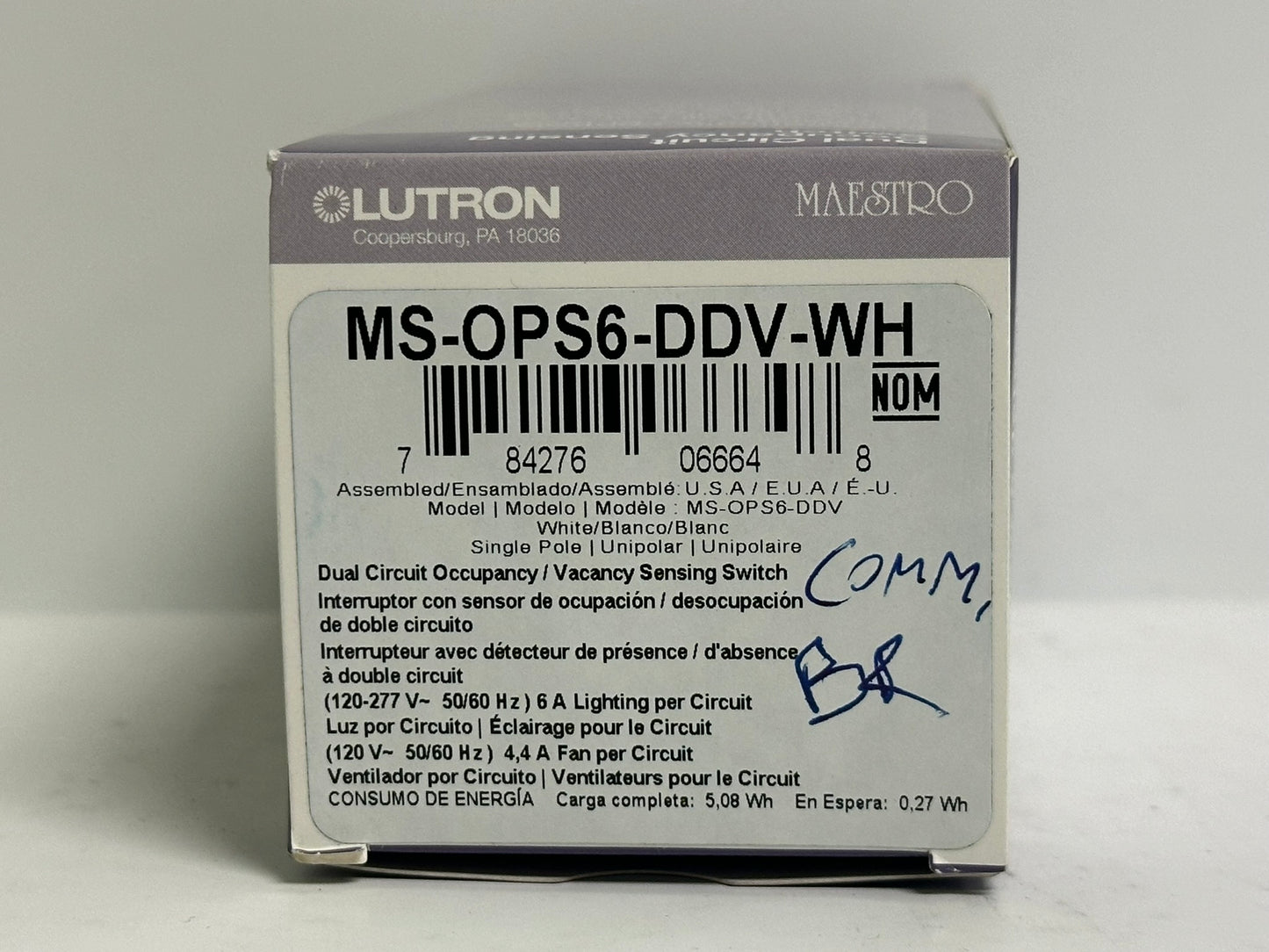 Lutron (MS-OPS6-DDV-WH) Maestro Dual-Circuit Sensing Switch White