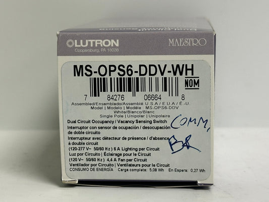 Lutron (MS-OPS6-DDV-WH) Maestro Dual-Circuit Sensing Switch White