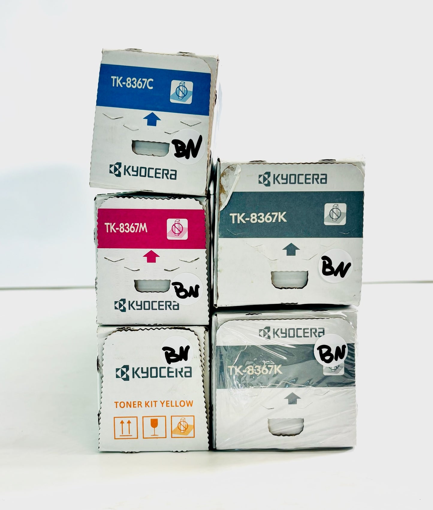 5 Genuine Kyocera TASKalfa 2554ci Cyan, Mag, Yellow & Black Toners TK-8367CMYKK