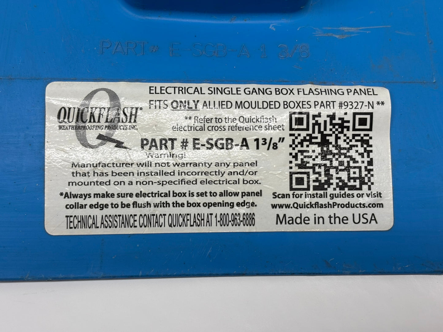11 Pack Quick Flash (E-SGB-A 1 3/8") ELECTRICAL SINGLE GANG BOX FLASHING PANEL