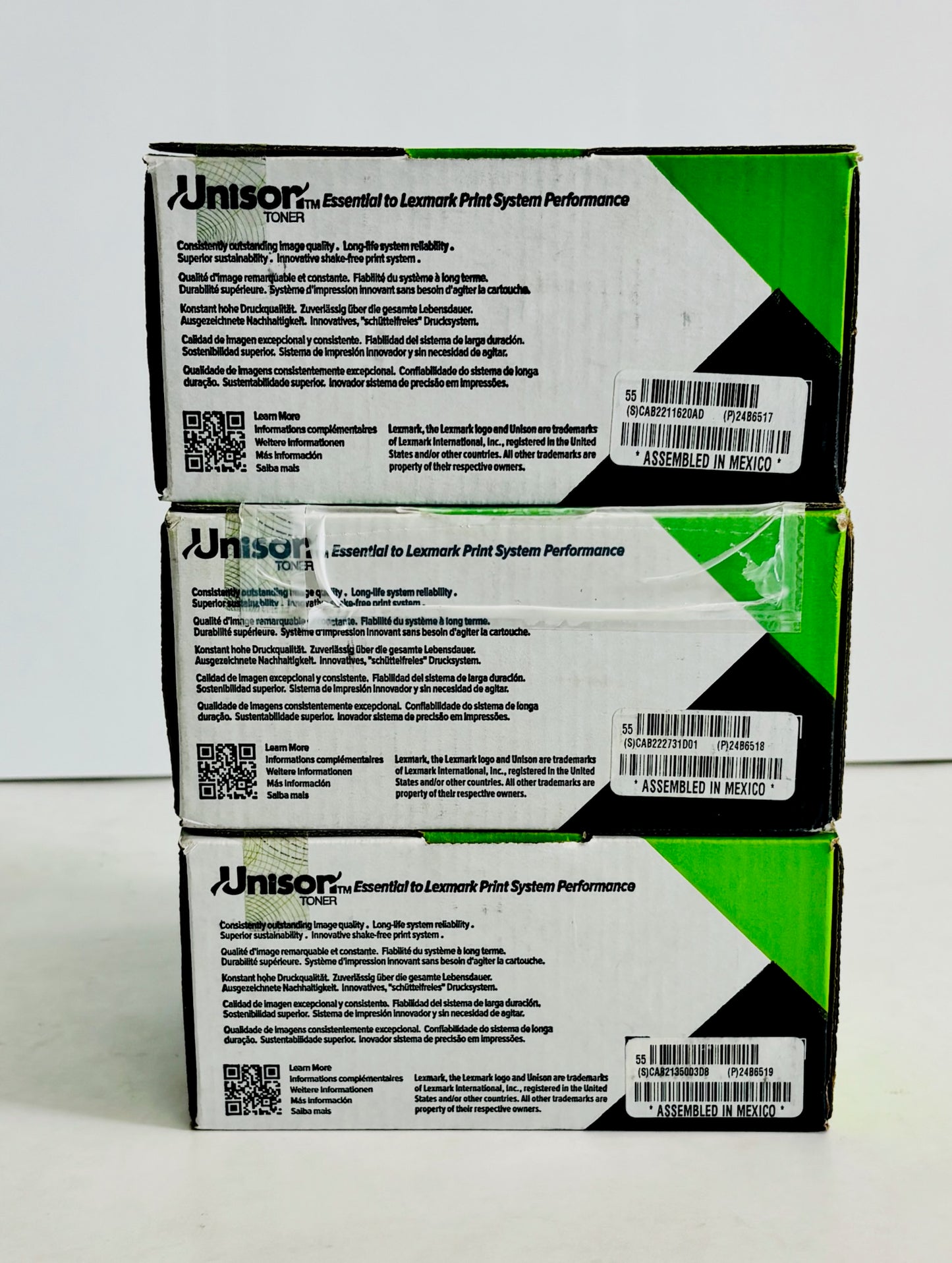 3 Genuine Lexmark C4150 Magenta, Yellow & Black Toners 24B6517, 24B6518, 24B6519
