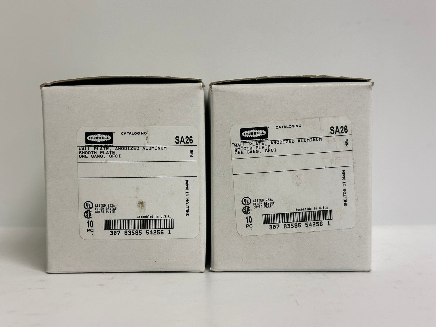 20 PK Hubbell (SA26) Wallplate 1-Gang GFCI Aluminum Outlet Box Covers