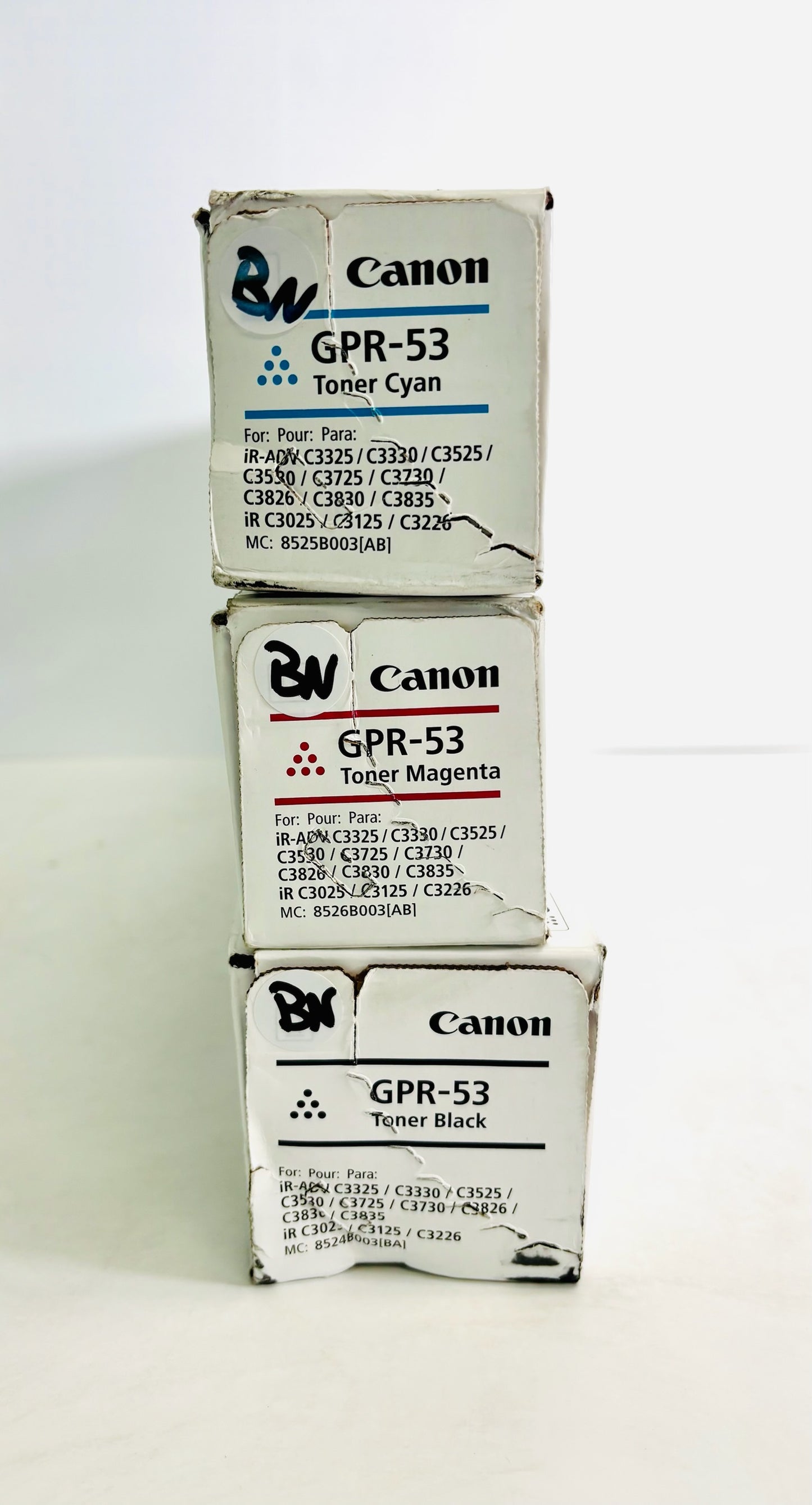 3 Genuine Canon iRAC3325i,C3330i,C3525i Cyan, Magenta & Black Toners GPR53CMK