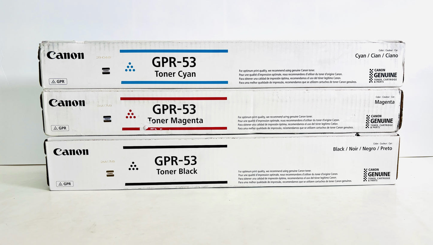 3 Genuine Canon iRAC3325i,C3330i,C3525i Cyan, Magenta & Black Toners GPR53CMK