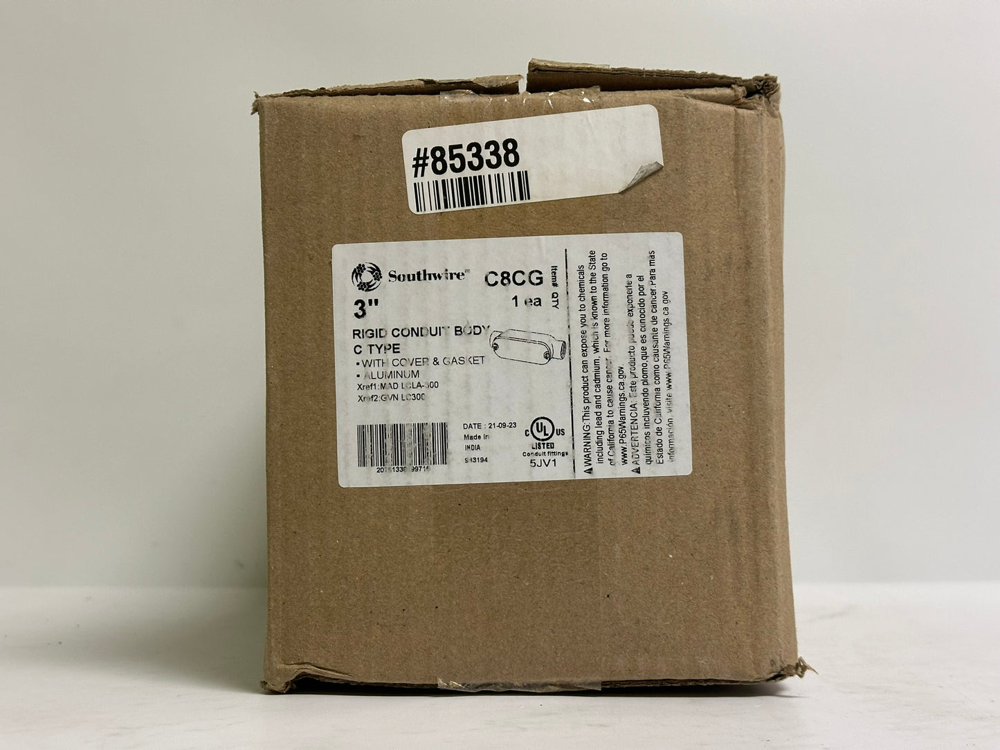 Southwire Topaz (C8CG) 3" C-Type Rigid Conduit Body With Cover And Gasket