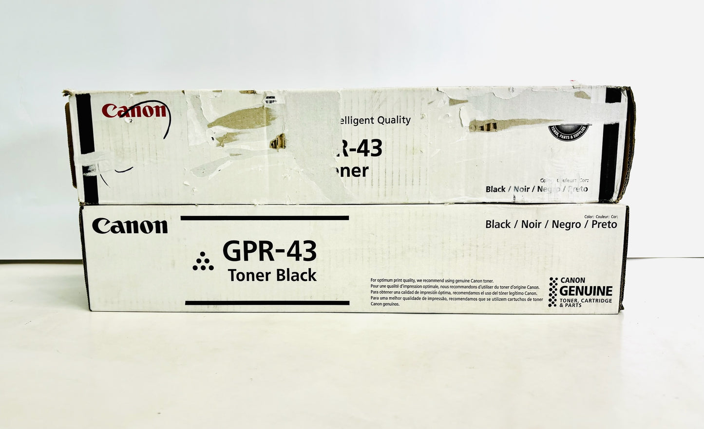 2  Genuine Canon iRUNNER 4025,4235 Black Toners GPR-43, GPR43 (1 New & 1 Open)