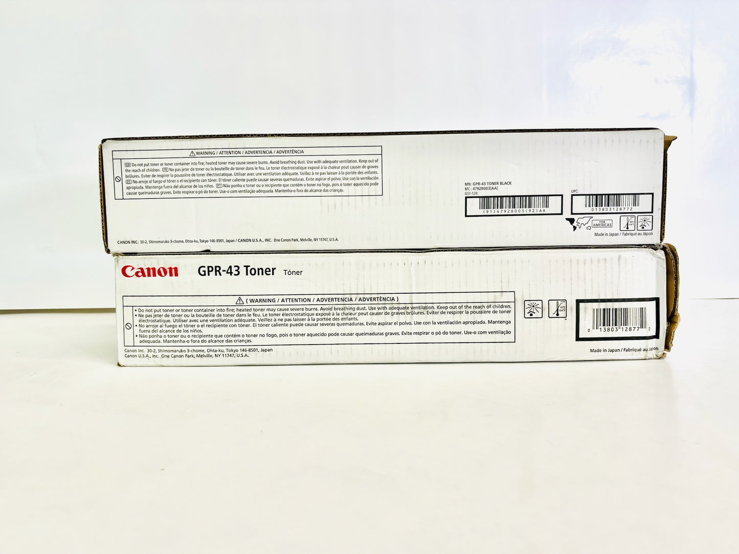 2  Genuine Canon iRUNNER 4025,4235 Black Toners GPR-43, GPR43 (1 New & 1 Open)