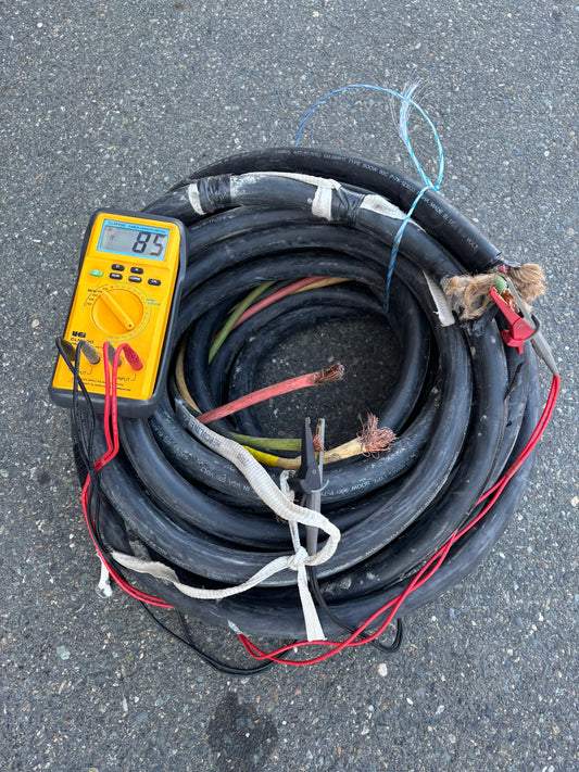 85 FT- SOOW Portable Cord 4 Conductors, 2 AWG, Black/Green/Red/White Wire